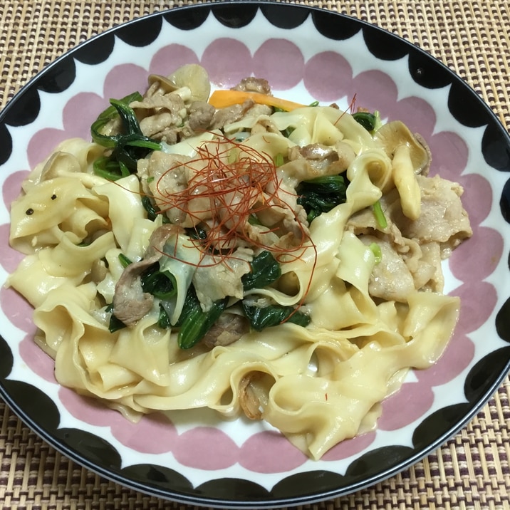 刀削麺のオイスター炒め